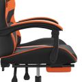 vidaXL Herná stolička s podnožkou čierna a oranžová látková