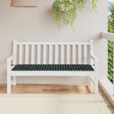 vidaXL Podložka na záhradnú lavičku čierne kocky 150x50x4 cm látka