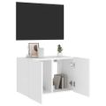 vidaXL TV nástenná skrinka s LED svetlami biela 60x35x41 cm