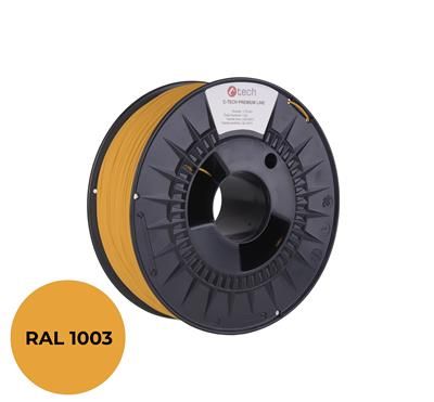 Tlačová struna (filament) C-TECH PREMIUM LINE, PETG, signálna žltá, RAL1003, 1,75 mm, 1 kg