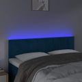 vidaXL Čelo postele s LED tmavomodré 144x5x78/88 cm zamat