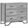 vidaXL Komoda so zásuvkami sivá sonoma 91x35,5x74,5cm kompozitné drevo