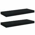 vidaXL Plávajúce nástenné police 2 ks, čierne 60x23,5x3,8 cm, MDF