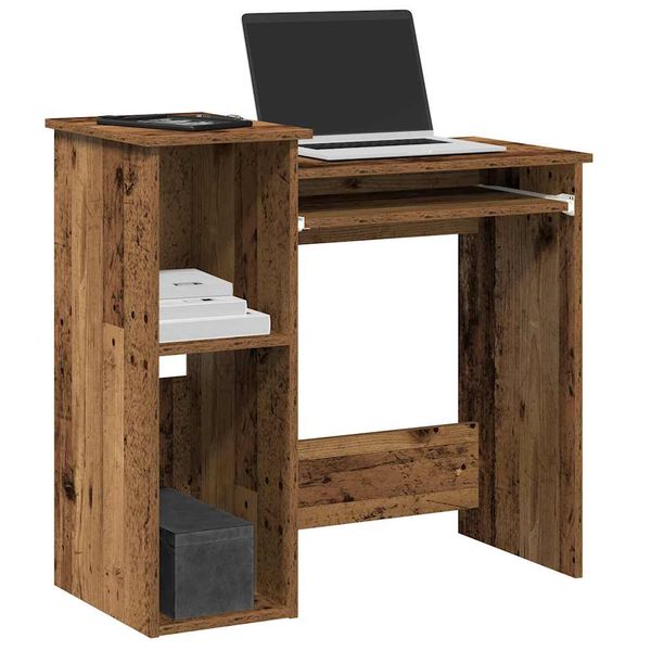 vidaXL Stôl s policami Old Wood 84x40x78 cm Engineered Wood