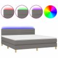 vidaXL Posteľ boxsping s matracom a LED tmavosivá 160x200 cm látka