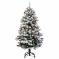 vidaXL Umelý výklopný vianočný stromček 150 LED a sada gúľ 120 cm