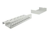Záslepný patch panel keystone - montáž na stenu, montáž na DIN lištu - sivá - 12 portov