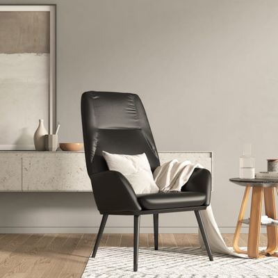 vidaXL Relaxačné kreslo lesklé čierne umelá koža
