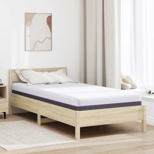 vidaXL Matrac s pamäťovou penou Stredný 90 x 190 cm 16 cm Biela a šedá