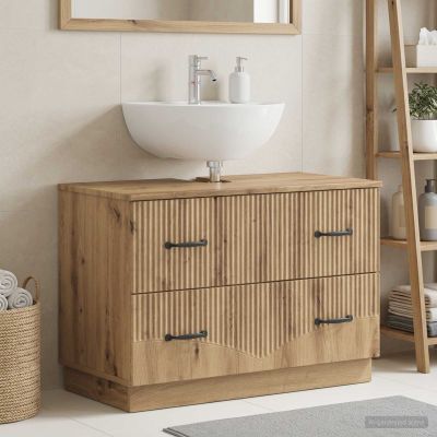 vidaXL Kúpeľňová skrinka pod umývadlo HOORN Dub artisan