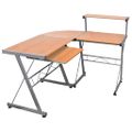 vidaXL Rohový počítačový stôl hnedý 132x112x99 cm spracované drevo