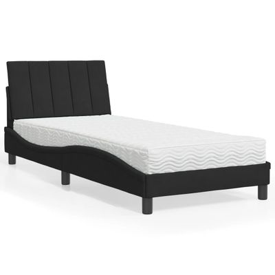 vidaXL Posteľ s matracom Hanko čierny 80x200 cm zamat