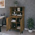 vidaXL Vysoká skrinka dymový dub 60x36x110 cm spracované drevo