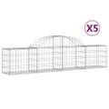 vidaXL Oblúkový gabionový kôš 5 ks 200x30x40/60 cm pozinkované železo
