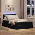 vidaXL LED úložná posteľ s matracom Čierna 120 x 200 cm Zamat