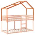 vidaXL Strecha na detskú posteľ voskovohnedá 203x95,5x142 cm borovica