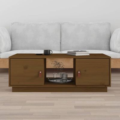 vidaXL Konferenčný stolík medovo-hnedý 100x50x35 cm borovicový masív