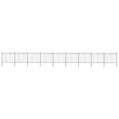 vidaXL Záhradný plot s vrchnou časťou z ocele 1506x150 cm čierny