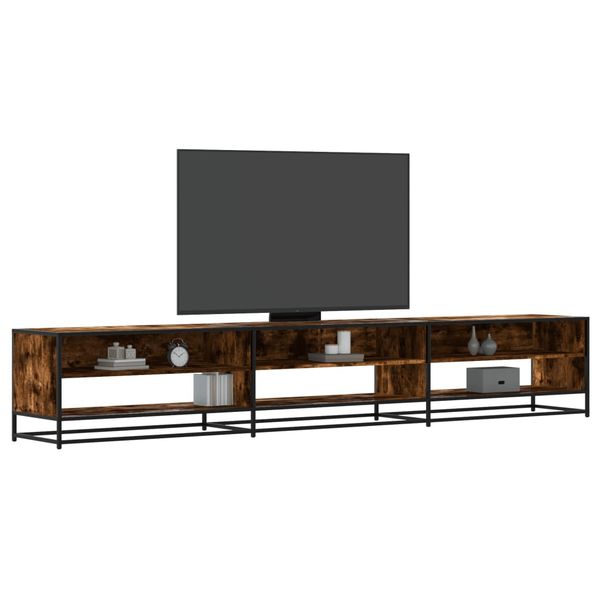 vidaXL TV skrinka dymový dub 270x40x46 cm kompozitné drevo