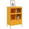 vidaXL Vysoká skrinka horčicovožltá 68x39x101,5 cm oceľ