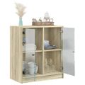 vidaXL Bočná skrinka so sklenenými dvierkami dub sonoma 68x37x75,5 cm
