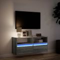 vidaXL TV nástenná skrinka s LED svetlami sivá sonoma 100x31x45 cm