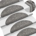 vidaXL Schodové rohože 5 ks 56x17x3 cm sivé, polkruhové
