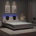 vidaXL Rám postele Viana s LED bez matraca biely a čierny 160x200 cm