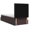 vidaXL Ottoman posteľ s matracom a LED Tmavohnedá 90 x 190 cm Látka