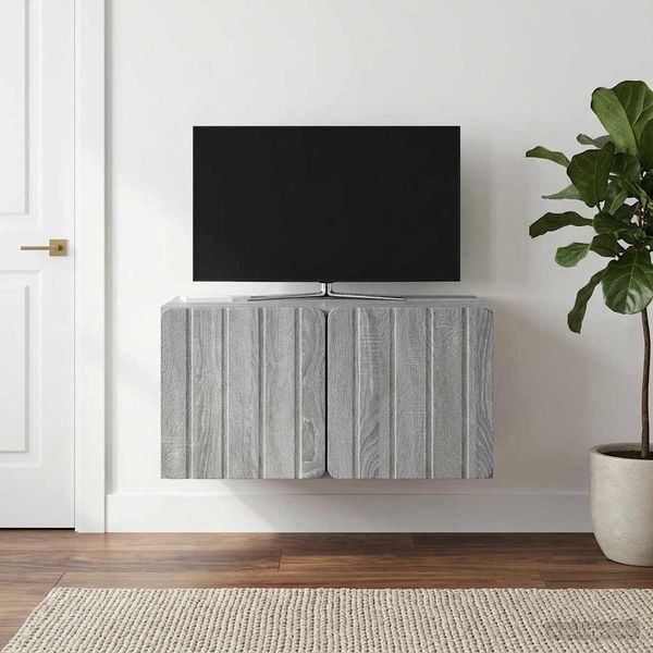 vidaXL Nástenná TV skrinka Nástenný Sivá sonoma 59,5 x 41 x 30 cm