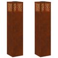 vidaXL Solárne LED svetlo na chodník 2 ks Teplá biela 18 x 18 x 80 cm