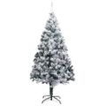 vidaXL Umelý vianočný stromček Biela 180 cm PVC a Oceľ a Plast