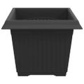 vidaXL Štvorcový črepník na kvety 6 ks Čierna 23 x 23 x 17,5 cm Plast