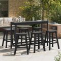 vidaXL Záhradný bar set 6 ks Čierna HDPE