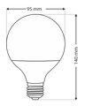 LED žiarovka Trixline 15W G95 E27 neutrálna biela
