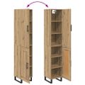 vidaXL Highboard Remeselný dub 34,5 x 34 x 180 cm Kompozitné drevo