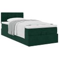 vidaXL Osmanský rám postele s matracom tmavozelená 80x200 cm zamat
