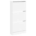 vidaXL Botník biely 60x21x125,5 cm kompozitné drevo