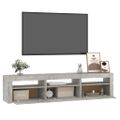 vidaXL TV skrinka s LED svetlami betónová sivá 180x35x40 cm