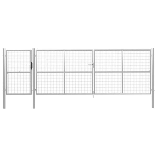 vidaXL Záhradná brána oceľová 500x150 cm strieborná