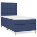 vidaXL Posteľný rám boxsping s matracom modrý 80x200 cm látka