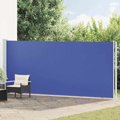 vidaXL Zaťahovacia bočná markíza na terasu 180x600 cm modrá