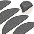 vidaXL Schodové rohože 15 ks 56x17x3 cm béžovo-sivé polkruhové