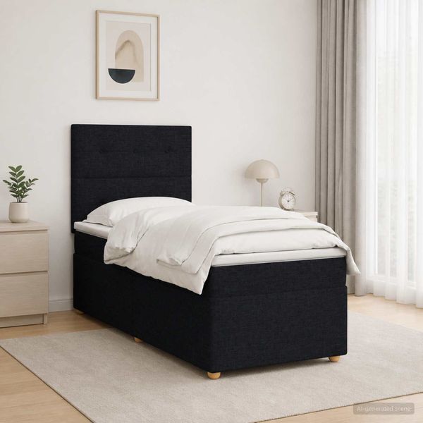 vidaXL Posteľ boxspring s matracom Čierna 80 x 200 cm Látka