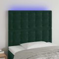 vidaXL Čelo postele s LED tmavozelené 90x5x118/128 cm zamat