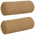 vidaXL Podložkové vankúše 2 pcs Hnedá Ø 15 x 40 cm Kordúrová tkanina