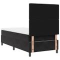 vidaXL Posteľ s pružinovým rámom s matracmi Čierny 100 x 200 cm Zamat