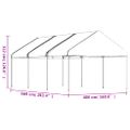 vidaXL Altánok so strechou, biely 6,69x4,08x3,22 m, polyetylén