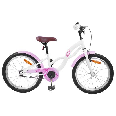vidaXL Detské Kolo 18 Palcov pre deti od 5 do 7 rokov Biela