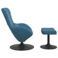 vidaXL Vajcová stolička s taburetkou with Footstool Modrá Zamat